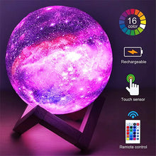 Load image into Gallery viewer, PROLUMIX MOON 3D Moon Lamp Night Light with Wooden Base, 16 LED Colors, Remote Control