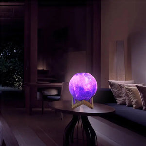 PROLUMIX MOON 3D Moon Lamp Night Light with Wooden Base, 16 LED Colors, Remote Control