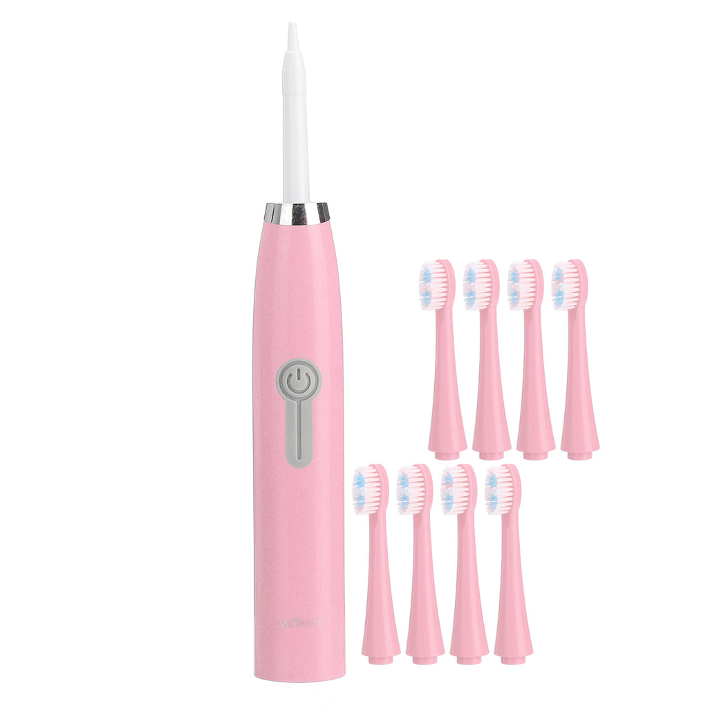 Ultrasonic Whitening Electric Toothbrush 8 Soft Brush Heads 6 Speed Waterproof Tooth Oral Care Brush Battery Electric Tooth Clean