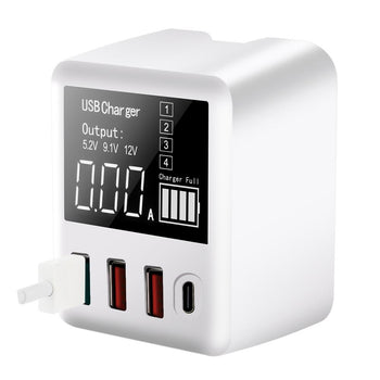 Bakeey 30W QC3.0 PD Multi-port Digital Display Fast Charging Plug Travel USB Charger Adapter Hub