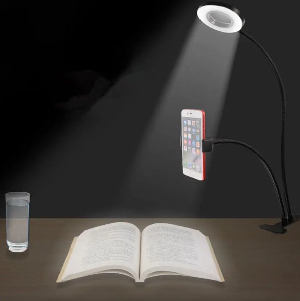 Universal Desktop Phone Holder with LED Light for iPhone