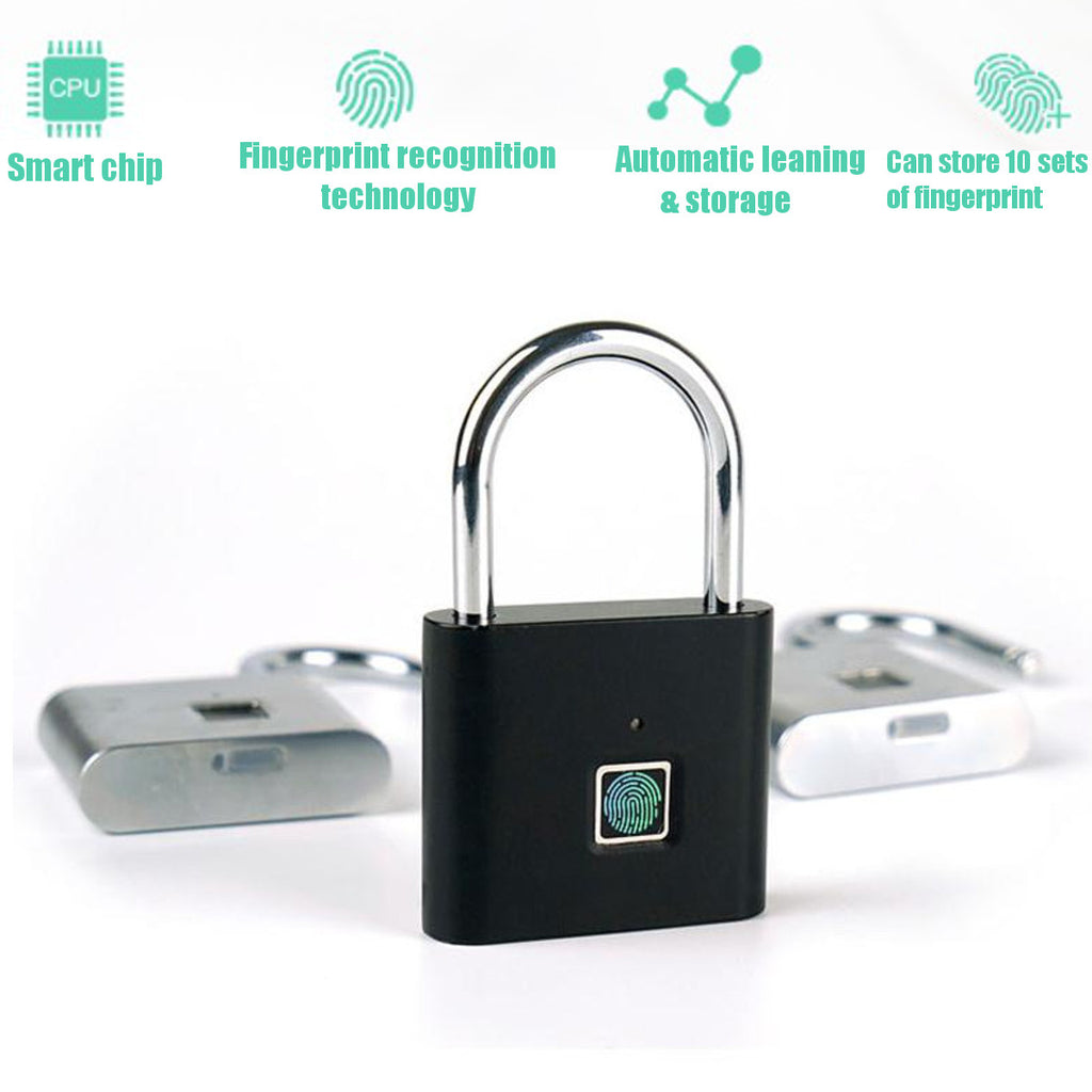 Rechargeable Lock Fingerprint Smart Padlock Quick Unlock