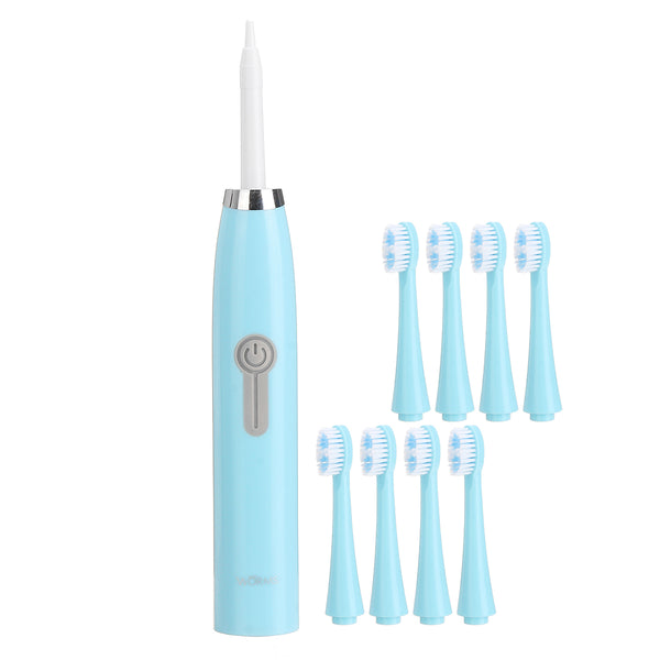 Ultrasonic Whitening Electric Toothbrush 8 Soft Brush Heads 6 Speed Waterproof Tooth Oral Care Brush Battery Electric Tooth Clean